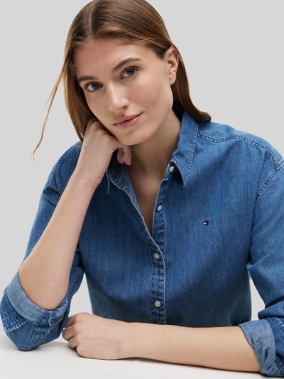 Tommy Hilfiger Boxy Fit Jeanshemd aus reiner Baumwolle Bleu Melange 3