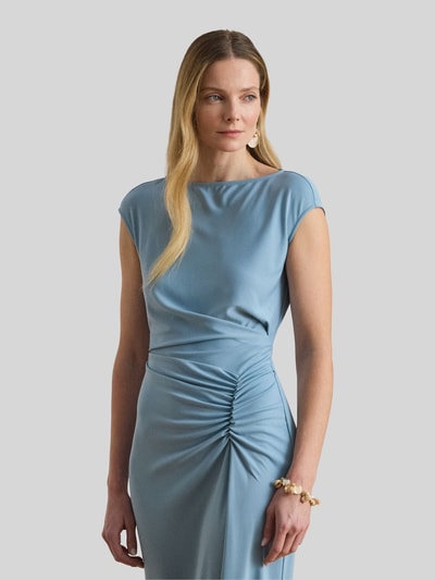 Lauren Ralph Lauren Midikleid mit gerafften Falten in der Taille Hellblau 4
