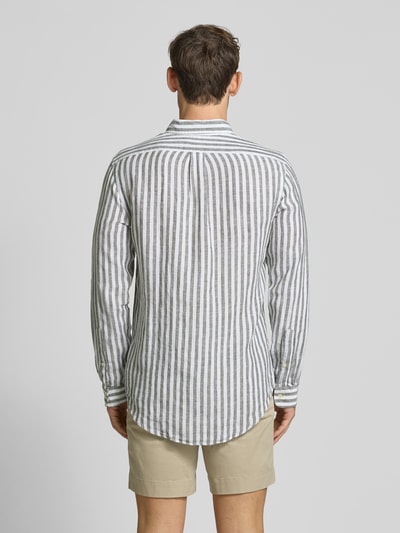 Polo Ralph Lauren Custom Fit Leinenhemd mit Button-Down-Kragen Oliv 5