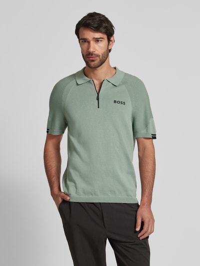 BOSS Green Slim Fit Poloshirt mit Label-Schriftzug Modell 'Perform-Max' Mint 4