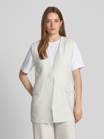 Copenhagen Muse Kamizelka z dekoltem w serek i kieszeniami z patką model ‘BRIE’ Złamany biały 4