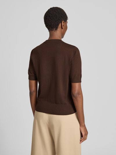 Liu Jo White Bluzka z dzianiny z okrągłym dekoltem Czekoladowy 5