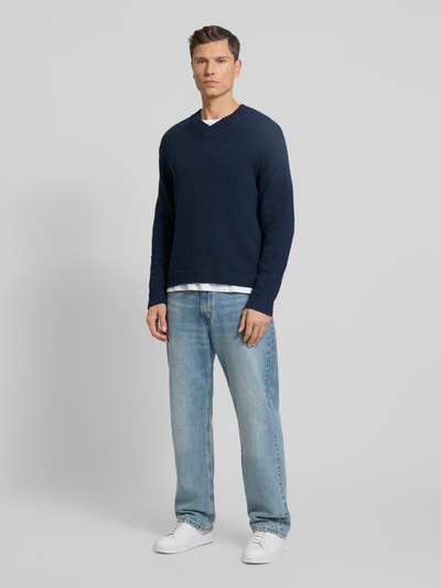 SELECTED HOMME Regular Fit Strickpullover aus reiner Bio-Baumwolle Modell 'ANGUS' Dunkelblau 1