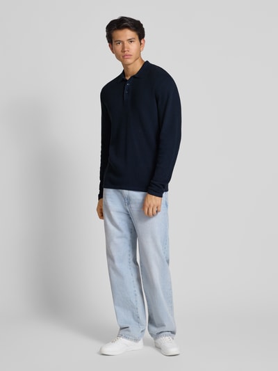 Jack & Jones Gebreide pullover met kentkraag Marineblauw - 1