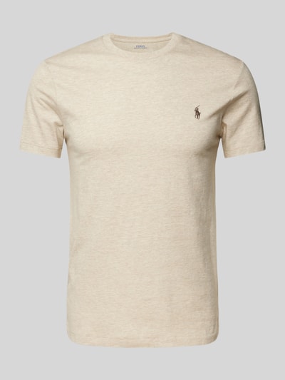 Polo Ralph Lauren T-Shirt mit Label-Stitching Beige Melange 2