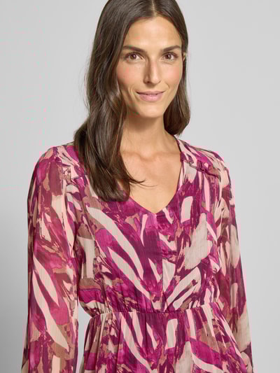 ZABAIONE Knielange jurk met V-hals Fuchsia - 3