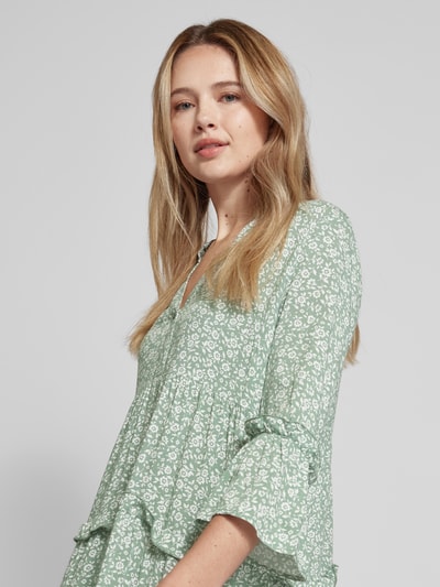 Vero Moda Mini-jurk met bloemenprint, model 'EASY JOY' Olijfgroen - 3