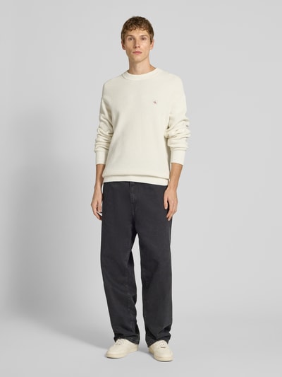 Calvin Klein Jeans Gebreide pullover met labelpatch Offwhite - 1
