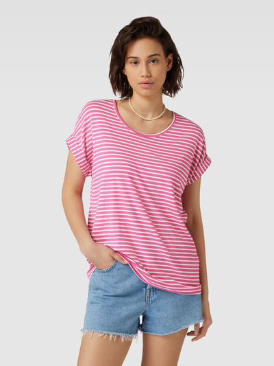 Only T-Shirt mit Streifenmuster Modell 'MOSTER' Pink 4