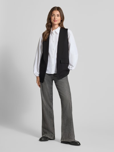 ZABAIONE Bodywarmer van viscosemix met sjaalkraag model 'Am44br' Zwart - 1
