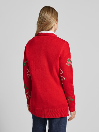 Vero Moda Comfort Fit Weihnachtspullover mit Allover-Muster Modell 'XMASPARTY' Rot 5