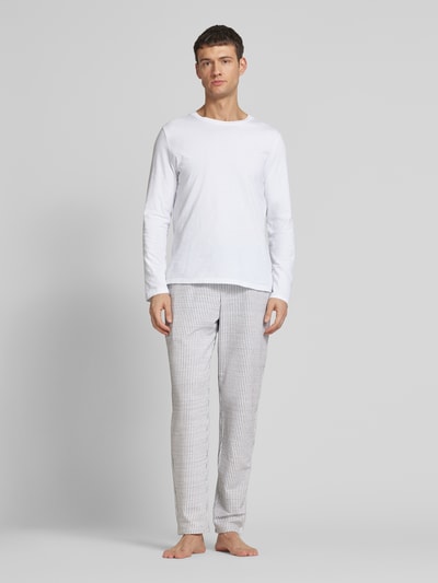 Schiesser Sweatpants met Franse steekzakken Wit - 1