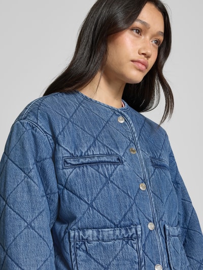 EDITED Steppjacke mit Druckknopfverschluss Modell 'Margo' Jeansblau 3