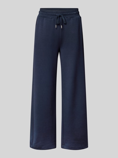 Produktfoto, donkerblauwe Sweatpants met elastische band en tunnelkoord Model 'Banu' van Soyaconcept, Materiaalmix met modal, los model, steekzakken