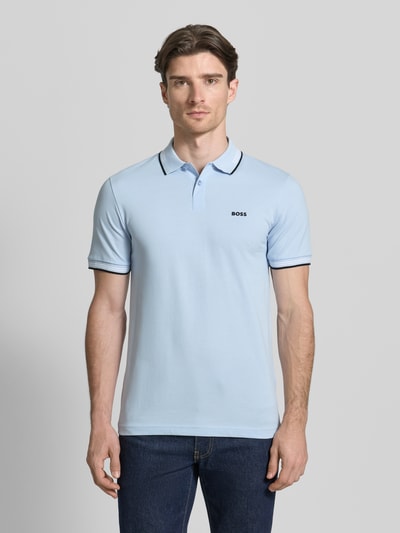 BOSS Green Slim Fit Poloshirt aus reiner Baumwolle Modell 'PAUL' Aqua 4