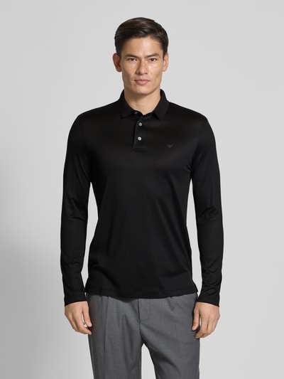 Emporio Armani Slim Fit Poloshirt mit Knopfleiste Black 4