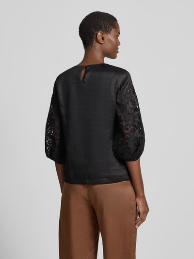 Max Mara Studio Regular Fit Bluse mit Lochspitze Modell 'ORDINE' Black 5