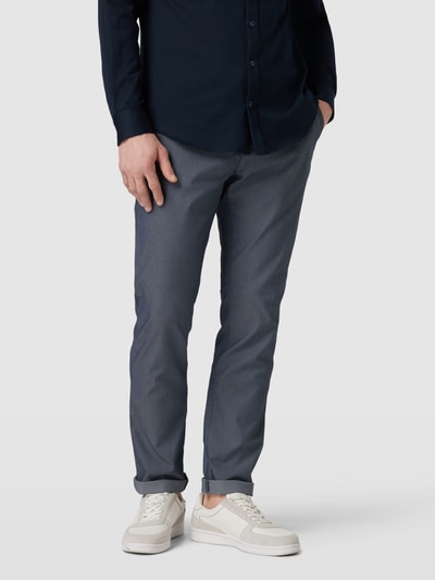 MCNEAL Stoffen slim fit broek met structuurpatroon Blauw - 4