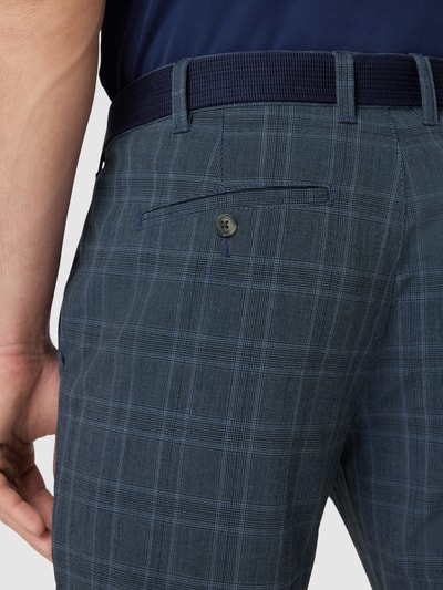 MCNEAL Slim fit broek met glencheck-motief Bleu - 3