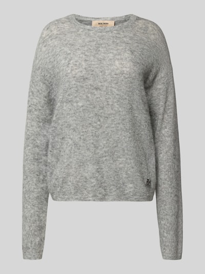 MOS MOSH Gebreide pullover met ronde hals, model 'Mape' Middengrijs gemêleerd - 2