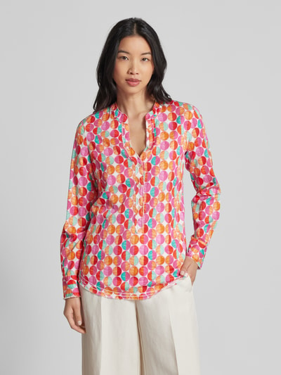 Emily Van den Bergh Blouse met all-over motief Felroze - 4