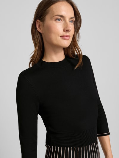 Christian Berg Woman Selection Knielanges Kleid aus Viskose-Mix in Strick-Optik Black 3