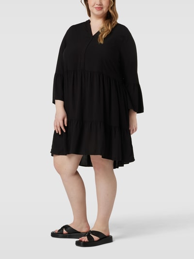 ONLY CARMAKOMA Sukienka koszulowa PLUS SIZE z rękawami z falbaną Czarny 1