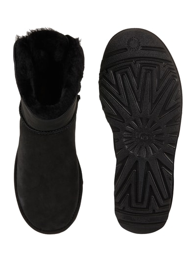 UGG Lederboots 'Mini Bailey Bow' mit Lammfellfutter Black 5