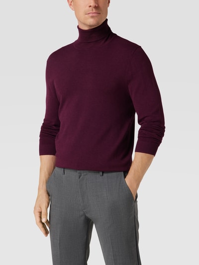 MCNEAL Longsleeve mit geripptem Rollkragen Aubergine meliert 4