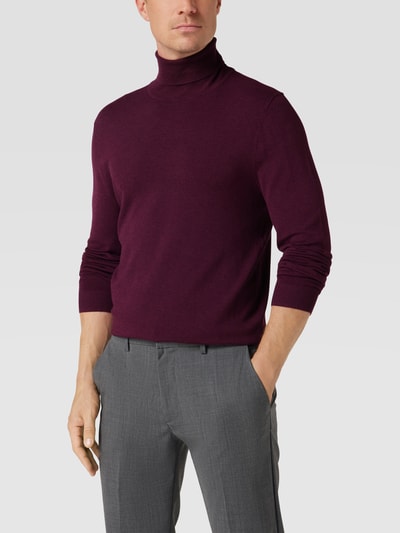 MCNEAL Longsleeve mit geripptem Rollkragen Aubergine Melange 4