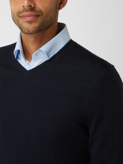 Christian Berg Men Pullover van wolmix  Marineblauw - 3