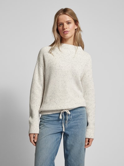 Jake*s Casual Gebreide pullover met ribboorden Ecru - 4