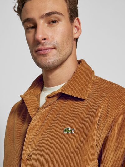 Lacoste Regular fit corduroy overhemd met logopatch, model 'CORDUROY' Beige - 3