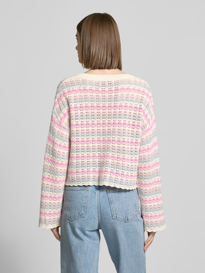 Only Relaxed Fit Strickpullover aus Baumwoll-Mix Modell 'ASA' Rosa 5