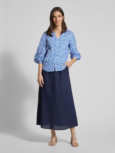 Emily Van den Bergh Regular Fit Bluse mit Ballonärmeln Blau 1