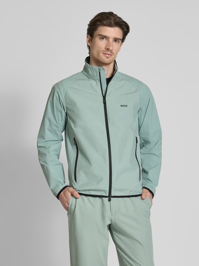 BOSS Green Softshell-jack met labelprint, model 'Putt' Mintgroen - 4