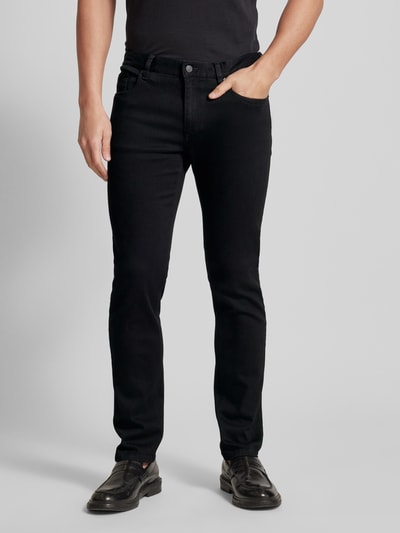 ALBERTO Regular fit jeans in 5-pocketmodel, model 'Pipe' Zwart - 4