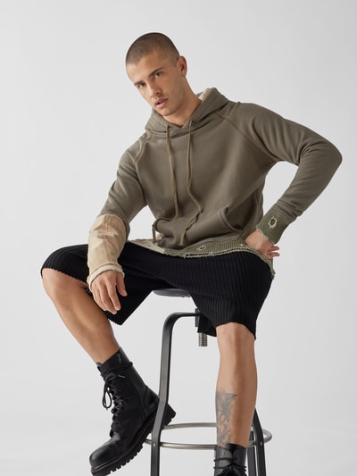 Greg Lauren Hoodie im Patchwork-Look Khaki 3