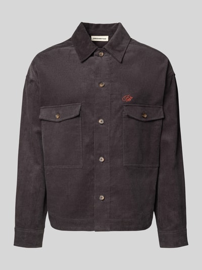 PROHIBITED Hemdjacke mit Knopfleiste Anthrazit 2