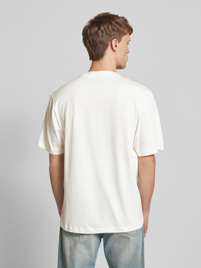 Hugo Blue T-Shirt mit Label-Print Modell 'Newromi' Offwhite 5