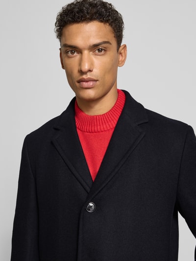 HECHTER PARIS Lange jas van wolmix Marineblauw - 3