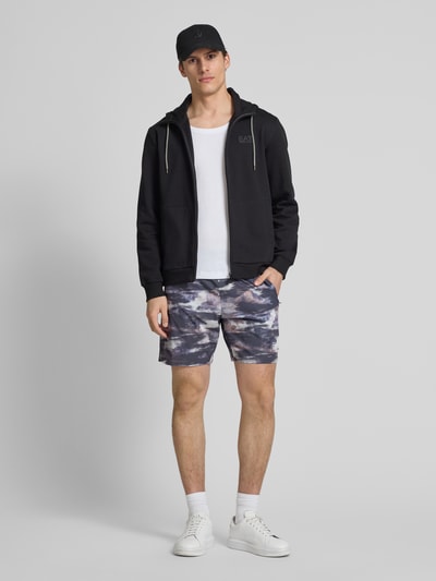 EA7 Emporio Armani Loose fit sweatshorts met labelprint, model 'VENTUS' Middengrijs - 1