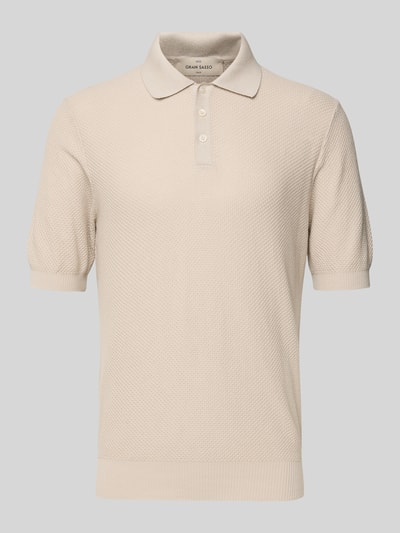 GRAN SASSO Regular Fit Poloshirt mit Strukturmuster Beige 2