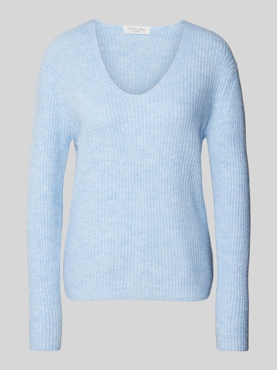 Christian Berg Woman Strickpullover mit V-Ausschnitt Hellblau 2