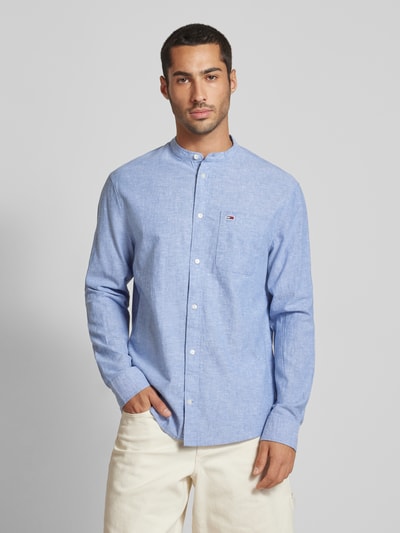 Tommy Jeans Freizeithemd in unifarbenem Design mit Label-Stitching Blau 4