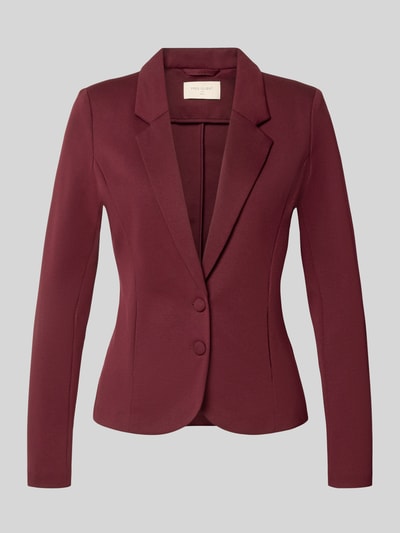 Produktfoto, Slim Fit Blazer mit Viskose-Anteil Modell 'NANNI' von FREE/QUENT in Dunkelrot, tailliert, Reverskragen, Ziernähte, Knopfleiste, glatte Struktur