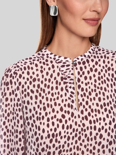 Marc Cain Loose Fit Bluse aus Polyester mit Punkte-Print Rosa 3
