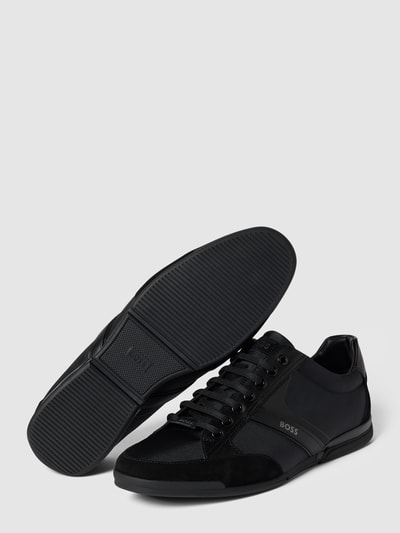 BOSS Sneakers van leermix Zwart - 4