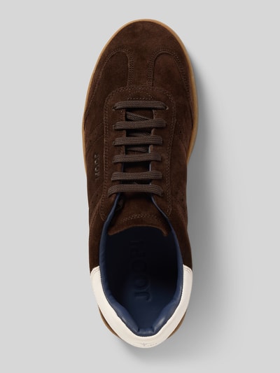 JOOP! SHOES Leren sneakers met labelopschrift, model 'velluto misto ike' Donkerbruin - 3