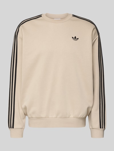 Produktfoto, Bluza Sweatshirt mit Label-Stitching von adidas Originals z mieszanki bawełny, krój regular fit, prążkowane wykończenia, okrągły dekolt.